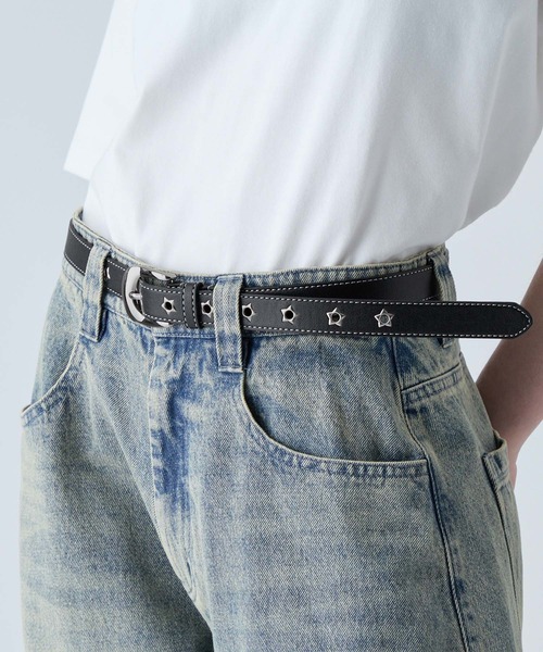 VELNUS(ベルナス)の「【VELNUS】Star Eyelet Metal Buckle Belt/スターアイレット メタルバックルベルト(ベルト・メンズ・ブラック・FREE)」の4枚目の写真