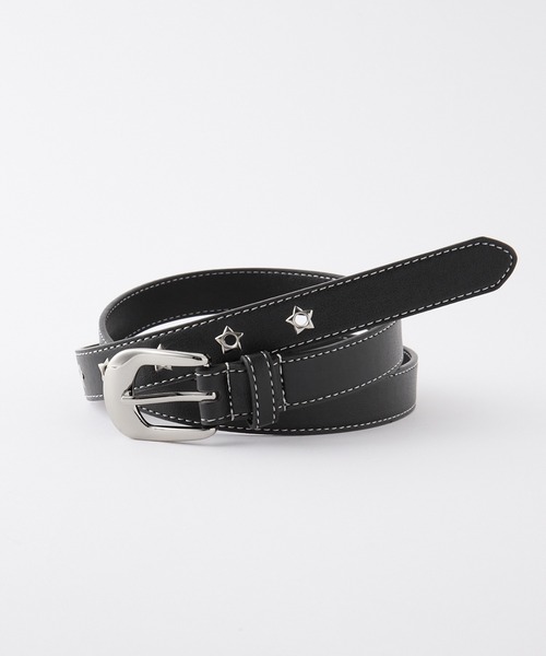 VELNUS(ベルナス)の「【VELNUS】Star Eyelet Metal Buckle Belt/スターアイレット メタルバックルベルト(ベルト・メンズ・ブラック・FREE)」の5枚目の写真