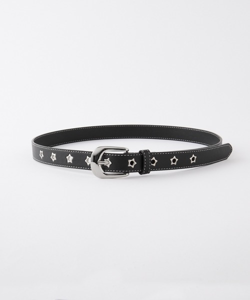 VELNUS(ベルナス)の「【VELNUS】Star Eyelet Metal Buckle Belt/スターアイレット メタルバックルベルト(ベルト・メンズ・ブラック・FREE)」の6枚目の写真