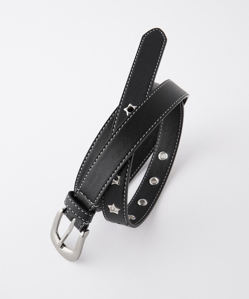 VELNUS(ベルナス)の「【VELNUS】Star Eyelet Metal Buckle Belt/スターアイレット メタルバックルベルト(ベルト・メンズ・ブラック・FREE)」の8枚目の写真
