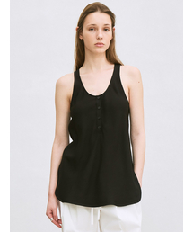 le | button sleeveless top (black)(Tシャツ/カットソー)