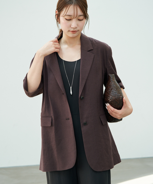 plage(プラージュ)の「R’IAM シングルブレストハーフジャケット(その他アウター・レディース・ブラウン/ベージュ・38/36)」の4枚目の写真