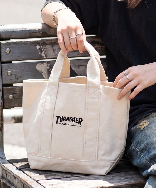 THRASHER(スラッシャー)の「【THRASHER/スラッシャー】キャンバス ミニトートバッグ ランチバッグ(トートバッグ・メンズ・アイボリー系1/アイボリー系2・FREE)」の2枚目の写真