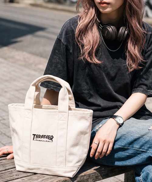 THRASHER(スラッシャー)の「【THRASHER/スラッシャー】キャンバス ミニトートバッグ ランチバッグ(トートバッグ・メンズ・アイボリー系1/アイボリー系2・FREE)」の4枚目の写真