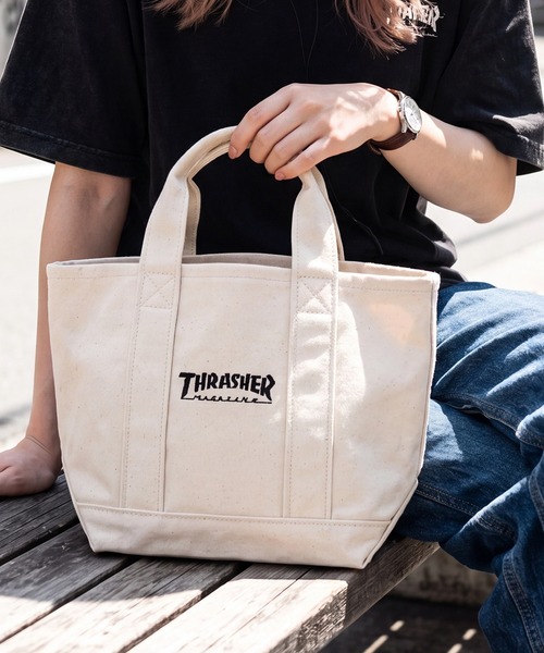 THRASHER(スラッシャー)の「【THRASHER/スラッシャー】キャンバス ミニトートバッグ ランチバッグ(トートバッグ・メンズ・アイボリー系1/アイボリー系2・FREE)」の6枚目の写真