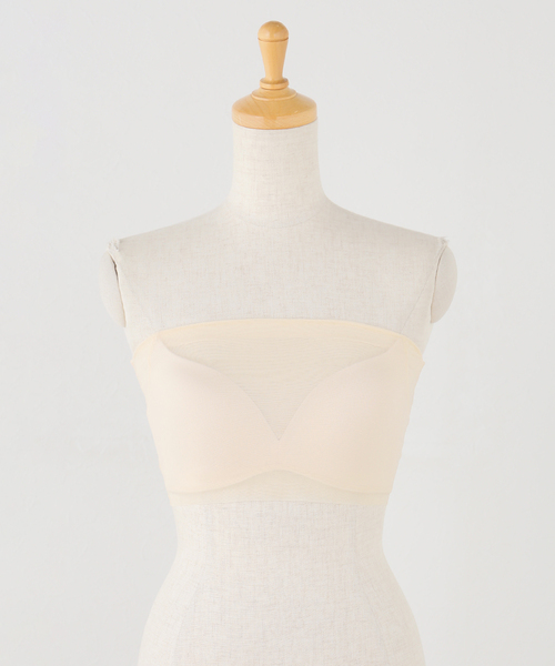 NICENICE MOMENT（ナイスナイスモーメント）の「NICENICE MOMENT/ナイスナイスモーメント MESH TUBE TOP チューブトップ（その他アンダーウェア/インナー・レディース・ブラック/ベージュ・SMALL/X-SMALL）」の2枚目の写真
