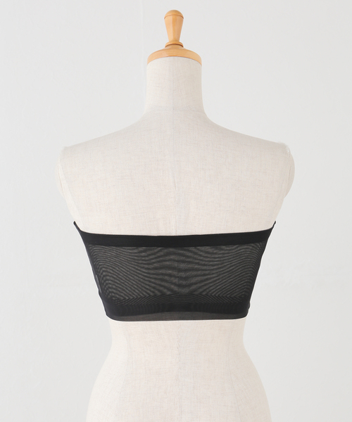 NICENICE MOMENT（ナイスナイスモーメント）の「NICENICE MOMENT/ナイスナイスモーメント MESH TUBE TOP チューブトップ（その他アンダーウェア/インナー・レディース・ブラック/ベージュ・SMALL/X-SMALL）」の4枚目の写真