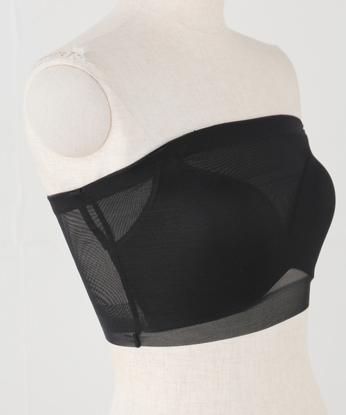 NICENICE MOMENT（ナイスナイスモーメント）の「NICENICE MOMENT/ナイスナイスモーメント MESH TUBE TOP チューブトップ（その他アンダーウェア/インナー・レディース・ブラック/ベージュ・SMALL/X-SMALL）」の5枚目の写真