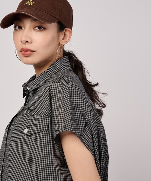 Eddie Bauer(エディーバウアー)の「コットンチェック フレンチシャツ(シャツ/ブラウス・レディース・ホワイト/ライトブラウン/ブラック・XL/S/L/M)」の7枚目の写真
