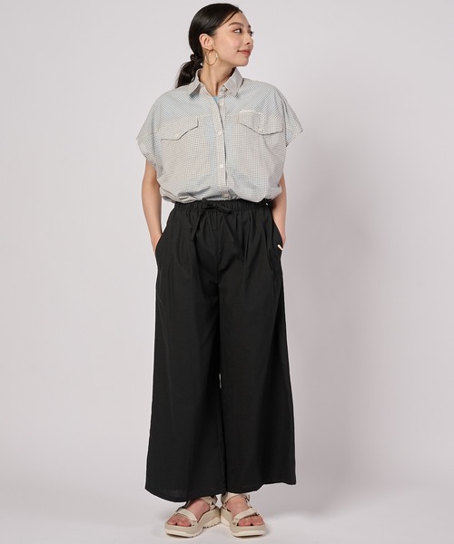 Eddie Bauer(エディーバウアー)の「コットンチェック フレンチシャツ(シャツ/ブラウス・レディース・ホワイト/ライトブラウン/ブラック・XL/S/L/M)」の4枚目の写真