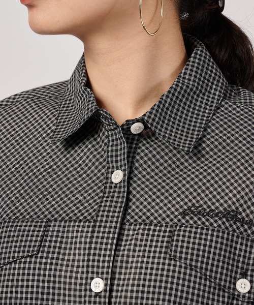 Eddie Bauer(エディーバウアー)の「コットンチェック フレンチシャツ(シャツ/ブラウス・レディース・ホワイト/ライトブラウン/ブラック・XL/S/L/M)」の13枚目の写真