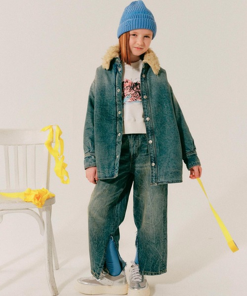 MM6 Maison Margiela(エムエムシックス メゾン マルジェラ)の「MM6 Maison Margiela(エムエムシックス メゾン マルジェラ)Kids & Junior バックブランドロゴデニムジャケット(デニムジャケット・キッズ・インディゴブルー・14Y/16Y)」の8枚目の写真
