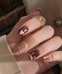 KONVINI（コンビニ）の「【not a nail】水光マグネットデザインネイルチップ　ショートスクエアオフ　ショートラウンド（ネイルシール/ネイルチップ）」