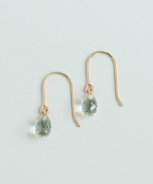 silver925 ドロップ天然石フックピアス（ピアス（両耳用））｜NOIR DE