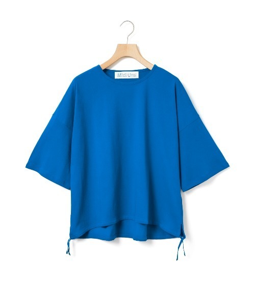 MidiUmi(ミディウミ)の「MidiUmi ハーフスリーブドローストリングプルオーバー(Tシャツ/カットソー・レディース・ブラック/ブルー/キナリ・FREE)」の3枚目の写真