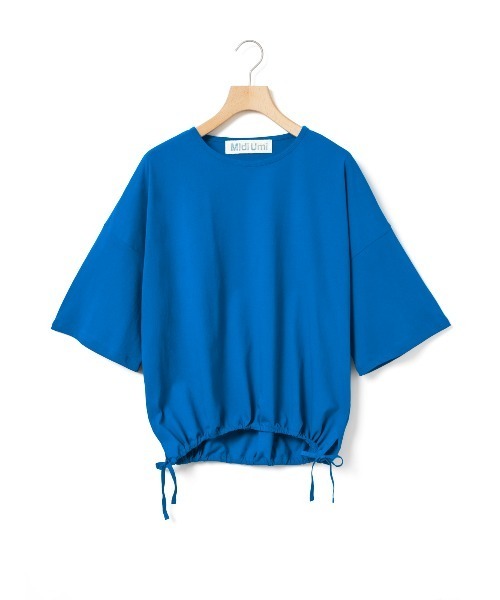 MidiUmi(ミディウミ)の「MidiUmi ハーフスリーブドローストリングプルオーバー(Tシャツ/カットソー・レディース・ブラック/ブルー/キナリ・FREE)」の4枚目の写真