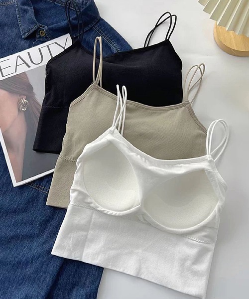 MAISON DE THERESE(メゾン ド テレーズ)の「パット付キャミソール ブラトップ(キャミソール・レディース・GRAY/Black/Beige/BROWN/White・FREE)」の15枚目の写真