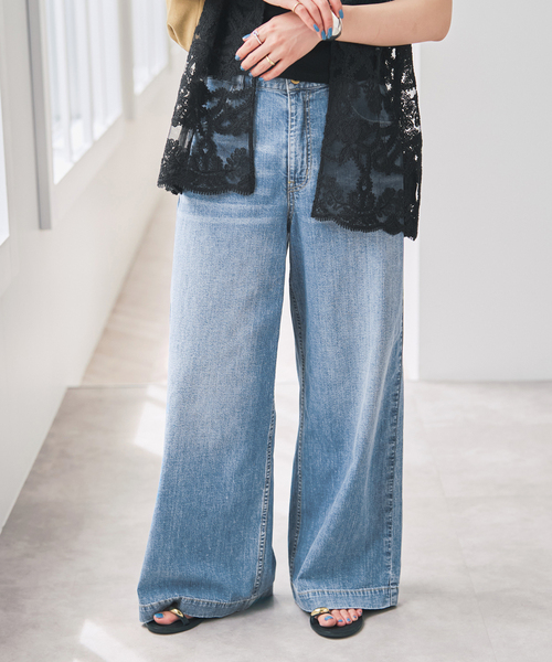 Spick & Span(スピックアンドスパン)の「《追加》5 1/2 8oz LOOSE WIDE DENIM(デニムパンツ・レディース・サックスブルー・29/28/27/26)」の5枚目の写真