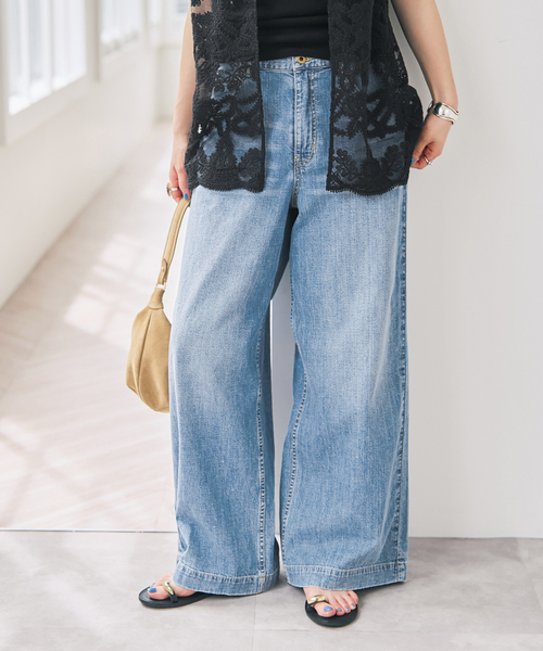 Spick & Span(スピックアンドスパン)の「《追加》5 1/2 8oz LOOSE WIDE DENIM(デニムパンツ・レディース・サックスブルー・29/28/27/26)」の6枚目の写真