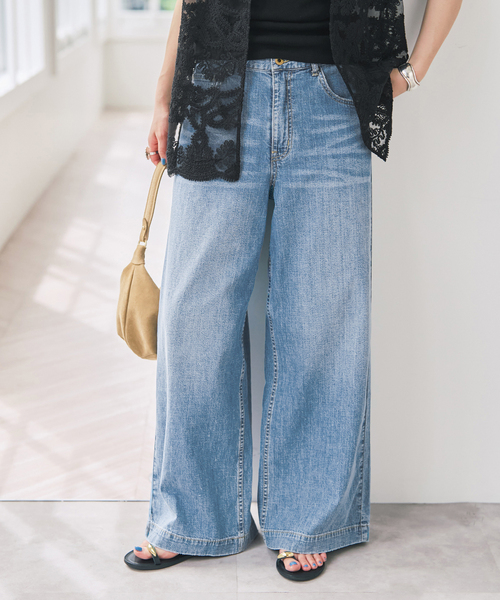 Spick & Span(スピックアンドスパン)の「《追加》5 1/2 8oz LOOSE WIDE DENIM(デニムパンツ・レディース・サックスブルー・29/28/27/26)」の7枚目の写真