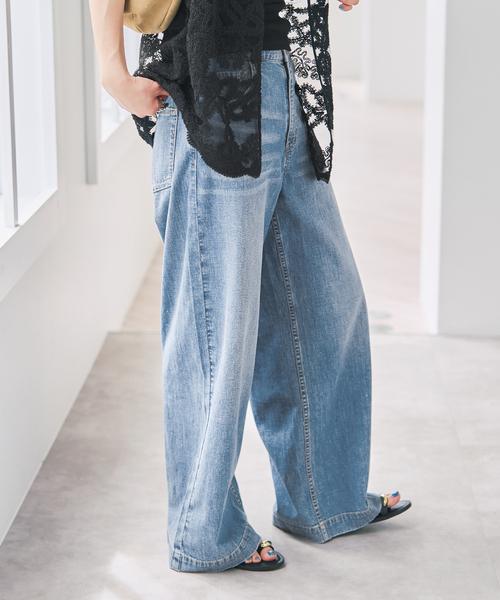 Spick & Span(スピックアンドスパン)の「《追加》5 1/2 8oz LOOSE WIDE DENIM(デニムパンツ・レディース・サックスブルー・29/28/27/26)」の8枚目の写真
