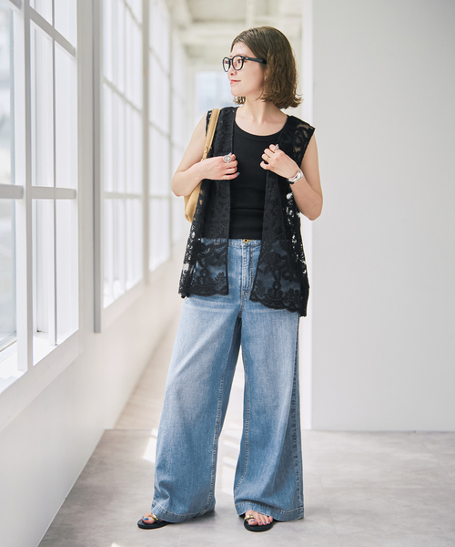 Spick & Span(スピックアンドスパン)の「《追加》5 1/2 8oz LOOSE WIDE DENIM(デニムパンツ・レディース・サックスブルー・29/28/27/26)」の10枚目の写真