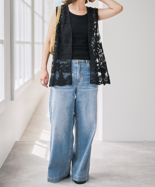 Spick & Span(スピックアンドスパン)の「《追加》5 1/2 8oz LOOSE WIDE DENIM(デニムパンツ・レディース・サックスブルー・29/28/27/26)」の11枚目の写真