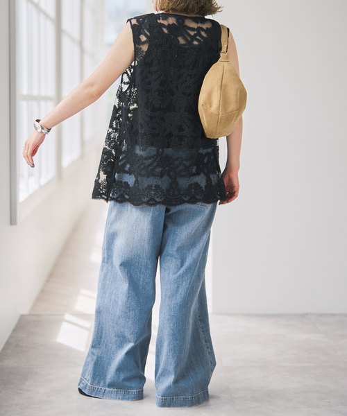 Spick & Span(スピックアンドスパン)の「《追加》5 1/2 8oz LOOSE WIDE DENIM(デニムパンツ・レディース・サックスブルー・29/28/27/26)」の12枚目の写真