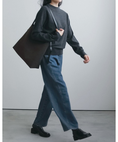 anuke(アンヌーク)の「Wool100% Crewneck Knit(ニット/セーター・レディース・ライトグリーン/チャコールグレー/ブラック・FREE)」の12枚目の写真