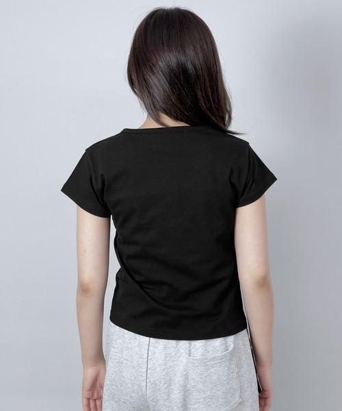 FOLLOWIN（フォロウィン）の「BAD HABITS ロゴコンパクトTシャツ（Tシャツ/カットソー・レディース・チャコールグレー/ホワイト/ブラック・FREE）」の15枚目の写真