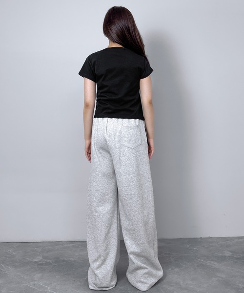 FOLLOWIN（フォロウィン）の「BAD HABITS ロゴコンパクトTシャツ（Tシャツ/カットソー・レディース・チャコールグレー/ホワイト/ブラック・FREE）」の21枚目の写真
