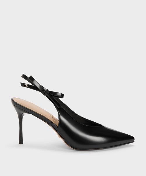 CHARLES & KEITH(チャールズ & キース)の「Anastasia アナスタシア レザー スリングバック パンプス(パンプス・レディース・グレー/ブラック系その他7・23cm/22.5cm/25cm/24.5cm/23.5cm)」の2枚目の写真