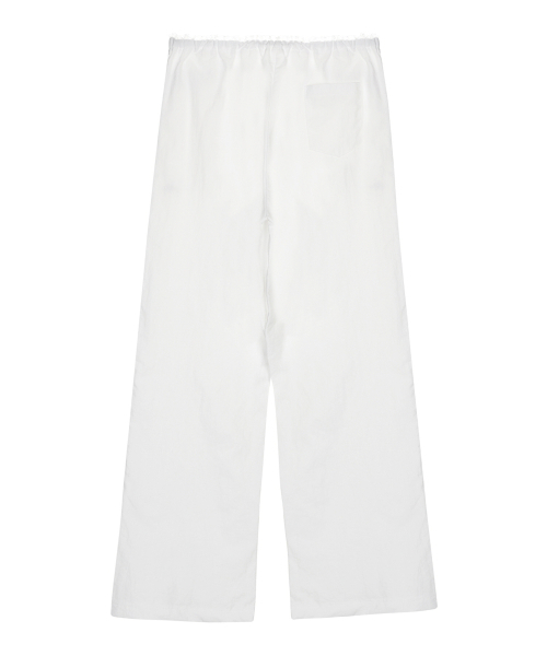 NICK&NICOLE(ニックアンドニコール)の「LACE NYLON WIDE PANTS_WHITE(スウェットパンツ・レディース・その他・FREE)」の2枚目の写真