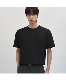 (レギュラー) エアビット クーリング ソリッド セミオーバーサイズ 半袖Tシャツ [ブラック]