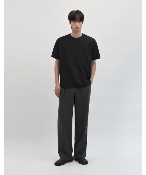 WORK ON BODY OFF（ワークオンボディオフ）の「(レギュラー) エアビット クーリング ソリッド セミオーバーサイズ 半袖Tシャツ [ブラック]（Tシャツ/カットソー・メンズ・ブラック・MEDIUM/LARGE/X-LARGE）」の2枚目の写真