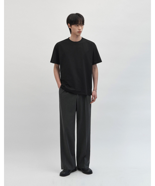 WORK ON BODY OFF（ワークオンボディオフ）の「(レギュラー) エアビット クーリング ソリッド セミオーバーサイズ 半袖Tシャツ [ブラック]（Tシャツ/カットソー・メンズ・ブラック・MEDIUM/LARGE/X-LARGE）」の4枚目の写真