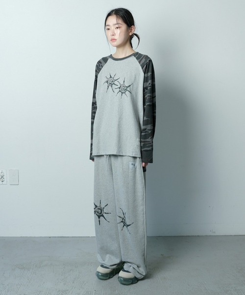 COIRIS(コイリス)の「COIRIS/ラグランカモフラロングスリーブ(Tシャツ/カットソー・レディース・グレー・FREE)」の3枚目の写真