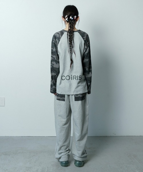 COIRIS(コイリス)の「COIRIS/ラグランカモフラロングスリーブ(Tシャツ/カットソー・レディース・グレー・FREE)」の4枚目の写真
