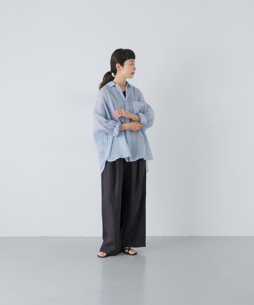 かぐれ(カグレ)の「ライトリネンストレートイージーパンツ(その他パンツ・レディース・ブラウン/ブラック・FREE)」の7枚目の写真