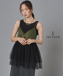 terrace（テラス）の「ドレープチュールペプラムフリルビスチェキャミソール（キャミソール）」