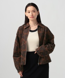 フラワージャガードシャツブルゾン