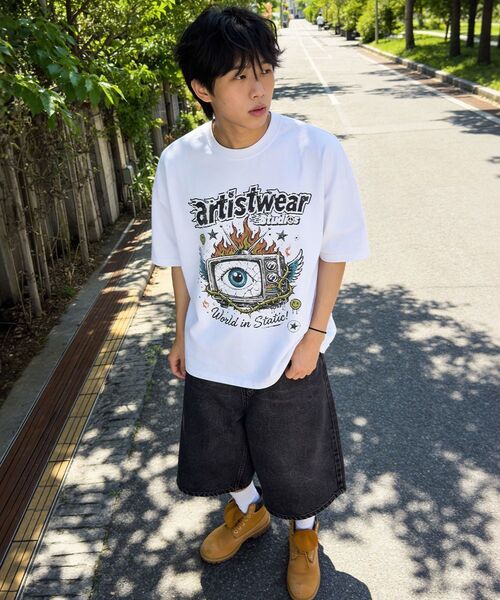 ARTISTWEAR（アーティストウェア）の「[ATW] スタティックアイ 半袖Tシャツ - 2COLOR（Tシャツ/カットソー・レディース・ホワイト/ブラック・XX-LARGE/X-LARGE/LARGE/MEDIUM/SMALL/XXXX-LARGE）」の8枚目の写真