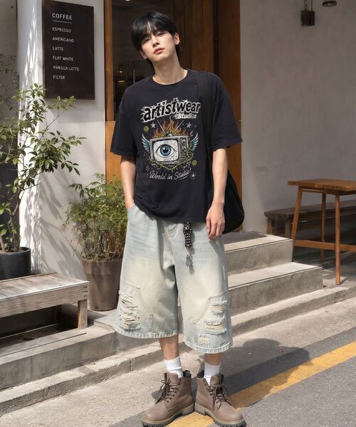 ARTISTWEAR（アーティストウェア）の「[ATW] スタティックアイ 半袖Tシャツ - 2COLOR（Tシャツ/カットソー・レディース・ホワイト/ブラック・XX-LARGE/X-LARGE/LARGE/MEDIUM/SMALL/XXXX-LARGE）」の11枚目の写真