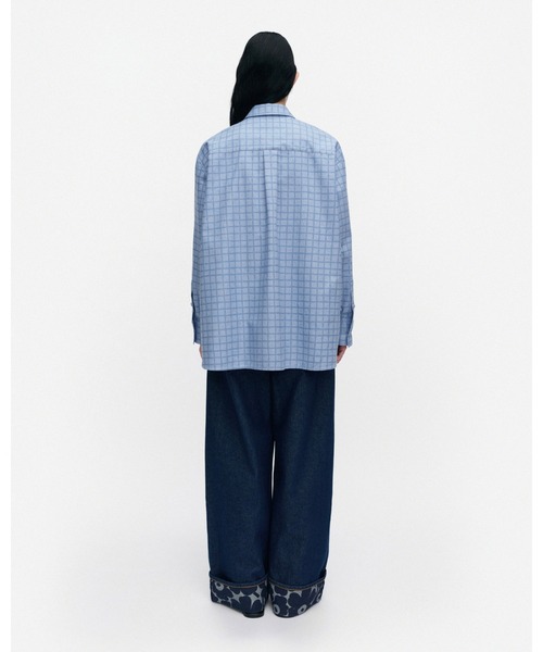 marimekko(マリメッコ)の「Toistuma Pikku Ruutu / blouse(シャツ/ブラウス・レディース・ライトブルー・34/36)」の3枚目の写真