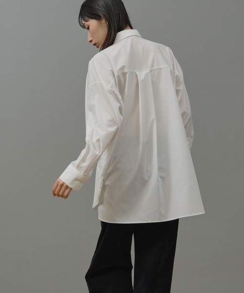 Nunc.（ヌンク）の「アシンメトリードレープシャツ（シャツ/ブラウス・レディース・オフホワイト/ブラウン系その他/ベージュ/ブルー系その他/ブルー・FREE）」の8枚目の写真