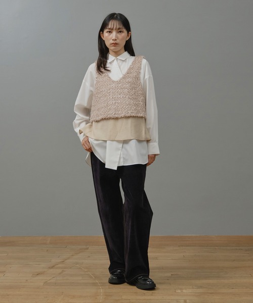 Nunc.（ヌンク）の「アシンメトリードレープシャツ（シャツ/ブラウス・レディース・オフホワイト/ブラウン系その他/ベージュ/ブルー系その他/ブルー・FREE）」の13枚目の写真