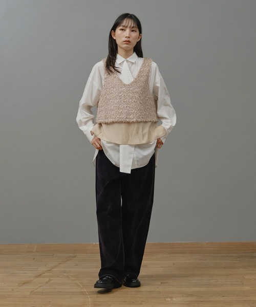 Nunc.（ヌンク）の「アシンメトリードレープシャツ（シャツ/ブラウス・レディース・オフホワイト/ブラウン系その他/ベージュ/ブルー系その他/ブルー・FREE）」の14枚目の写真