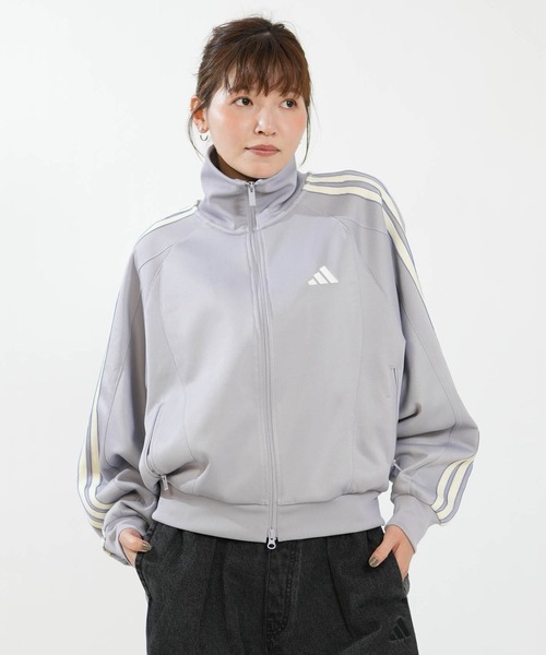 adidas(アディダス)の「adidas/アディダス トラックジャケット DM419(スウェット・レディース・ブラック/グレー・M/L)」の2枚目の写真