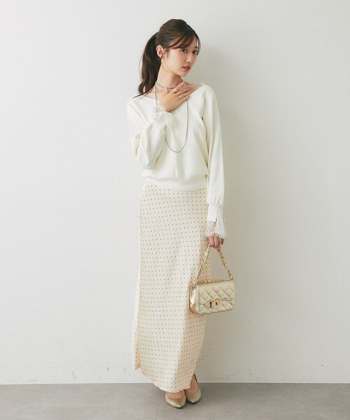 La boutique BonBon(ラブティックボンボン)の「【着回し力抜群】サテンロングナロースカート(スカート・レディース・ピンク/オフホワイト/ブラウン・38/36)」の13枚目の写真