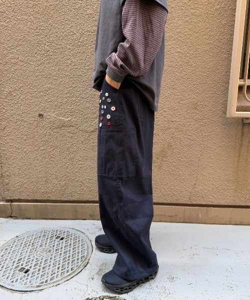BROKEN BASE(ブロークンベース)の「Button Cargo Pants / ボタンカーゴパンツ(カーゴパンツ・メンズ・ライトグレー/ネイビー・LARGE/MEDIUM)」の18枚目の写真